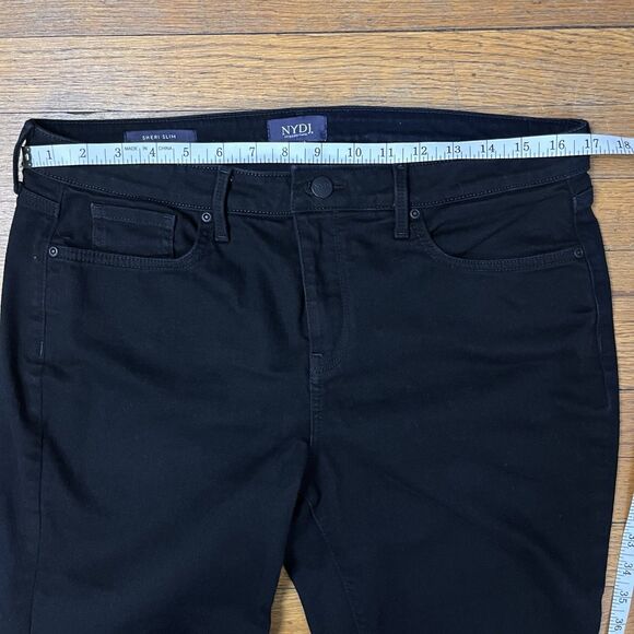 NYDJ Jeans Women's Size 12 Black Sheri Slim Lift Tuck Technology Stretch - Picture 6 of 10